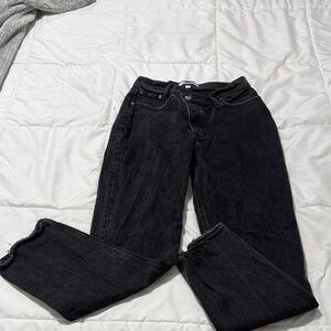 Abercrombie & Fitch the dad high rise Curve Love Classic Black Women's Jeans